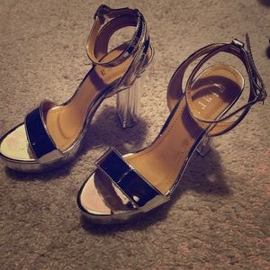 Silver “glam” heels
